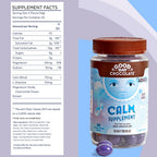 Good Day Chocolate Calm supplement bottle showing active ingredients list