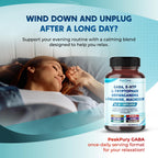 PeakPury natural relaxation supplement bottle showcasing the 12-in-1 formula label.