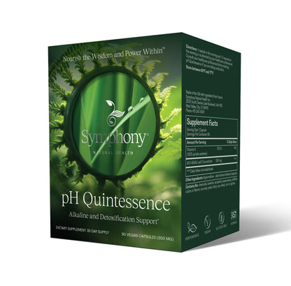 Back of pH Quintessence bottle showing supplement facts