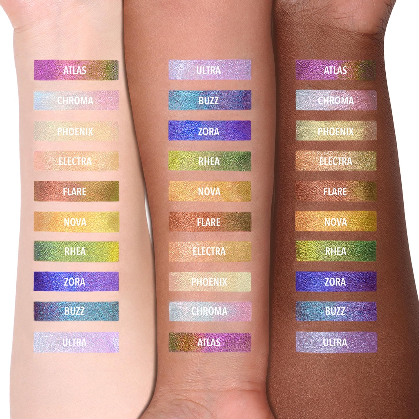 Close up of Moira Supernova Multichrome Gel Liner color shift swatch