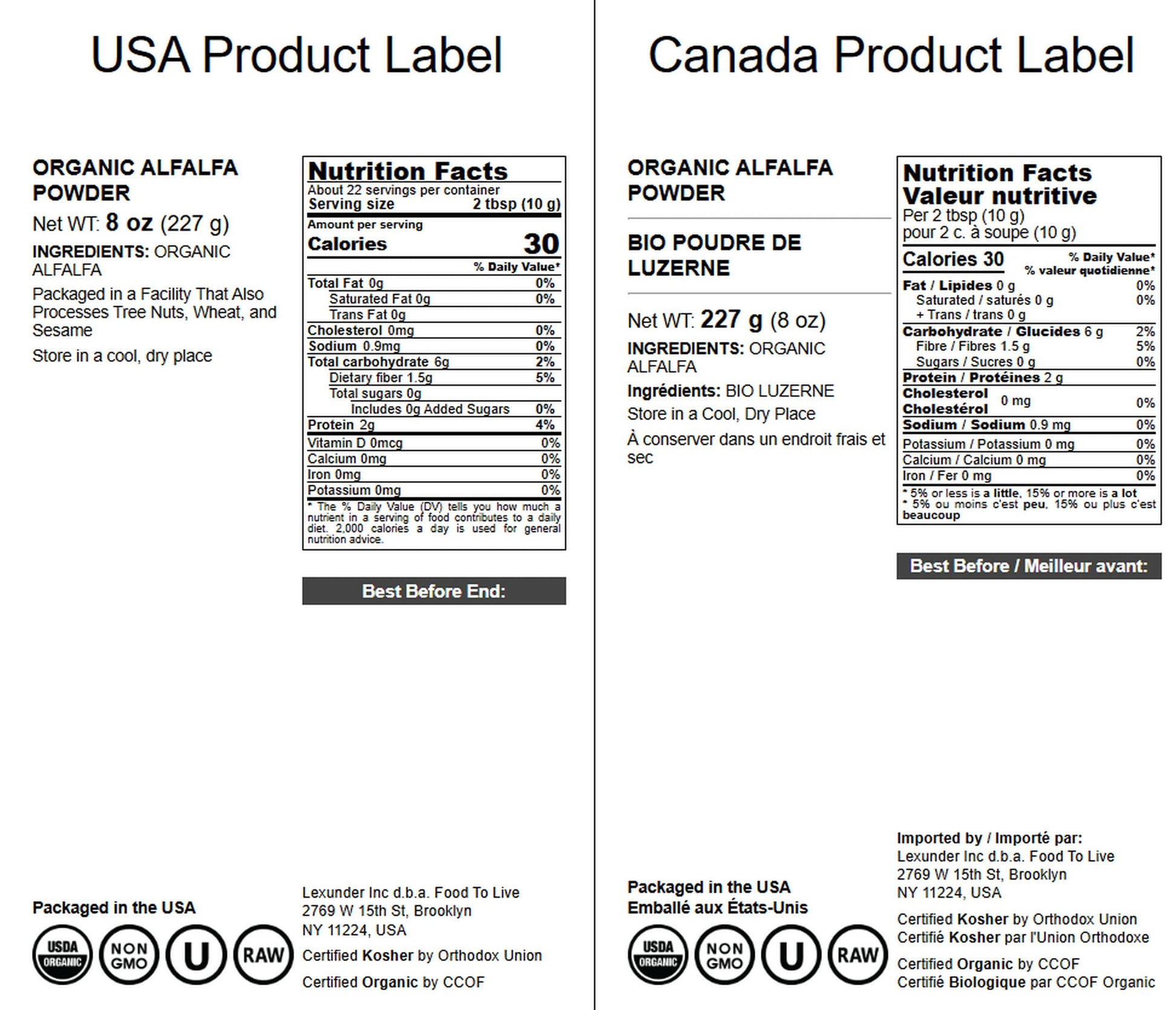Organic Alfalfa Powder texture and raw ingredient detail
