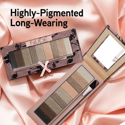 Physicians Formula Nude eyeshadow palette open showing nine shimmer shades
