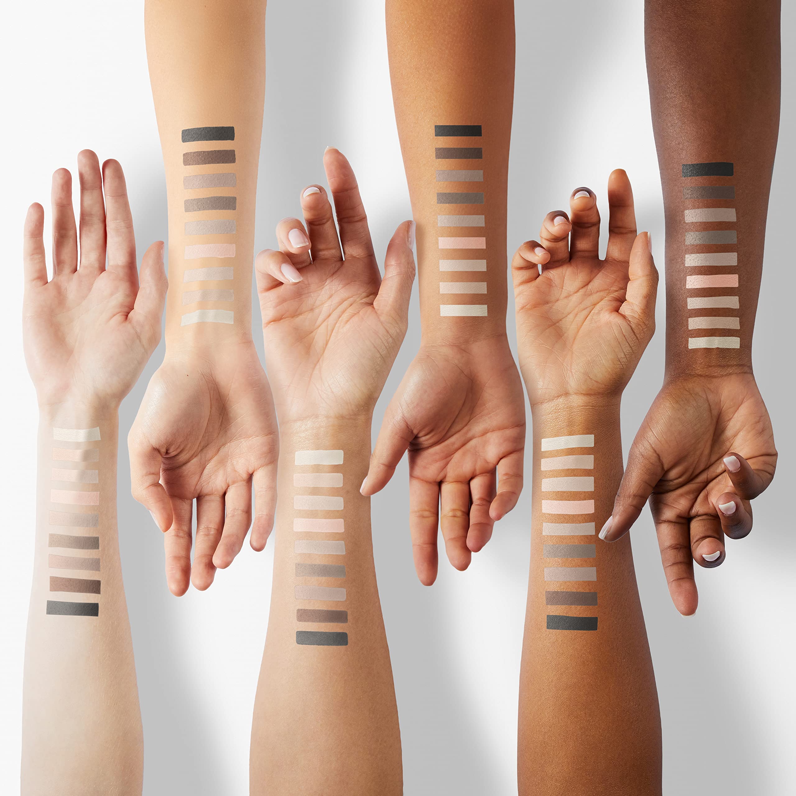 Model wearing Physicians Formula Shimmer Strips Nude eye makeup