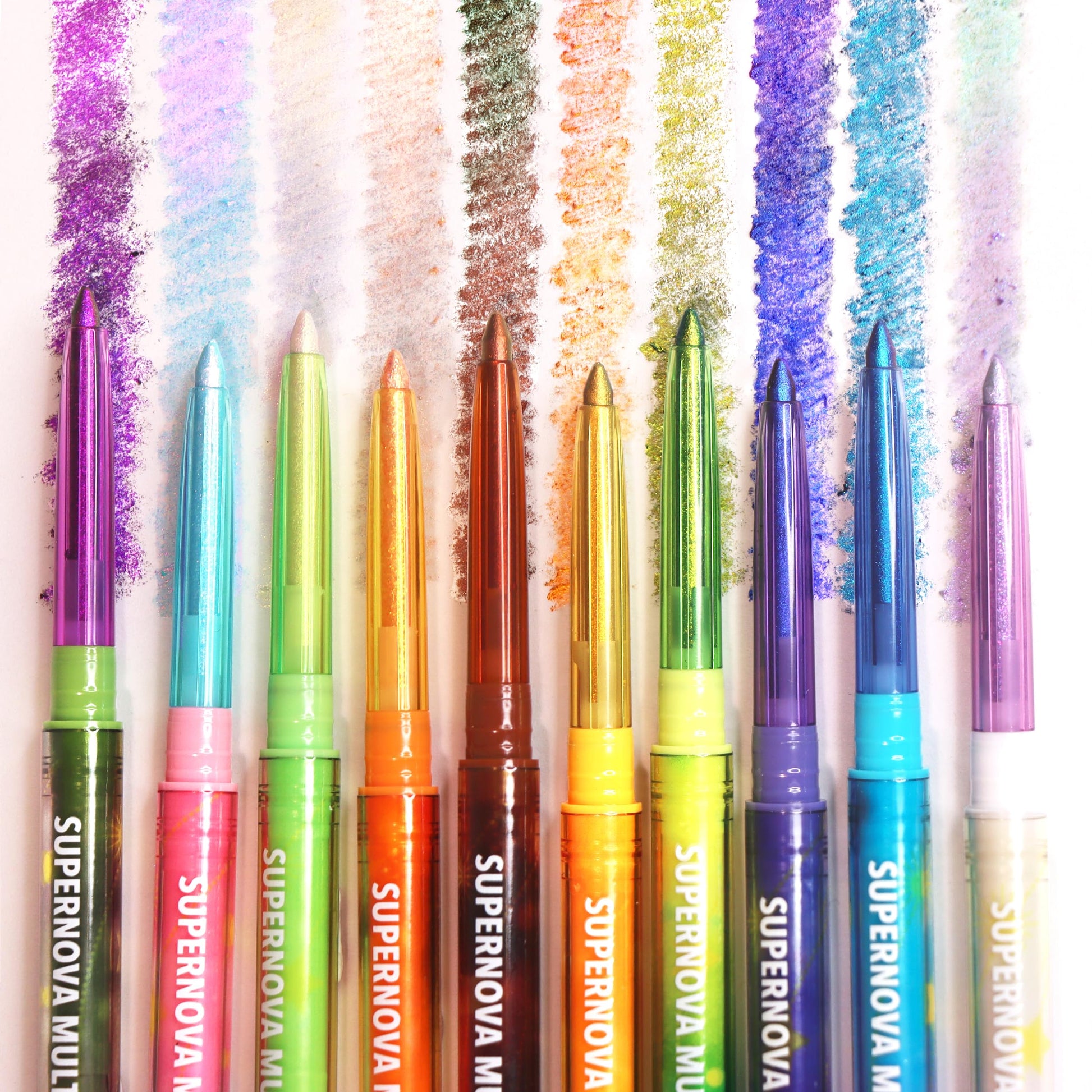 Moira Supernova Multichrome Gel Liner 009 Buzz color swatch on hand