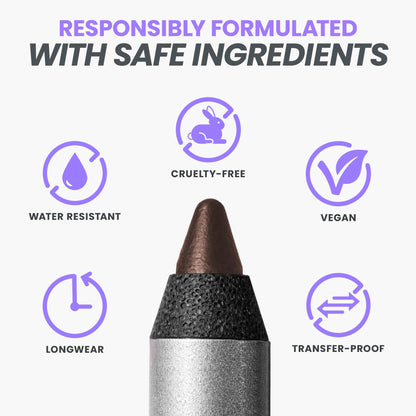 Wonderskin longwear brown eyeliner pencil packaging details