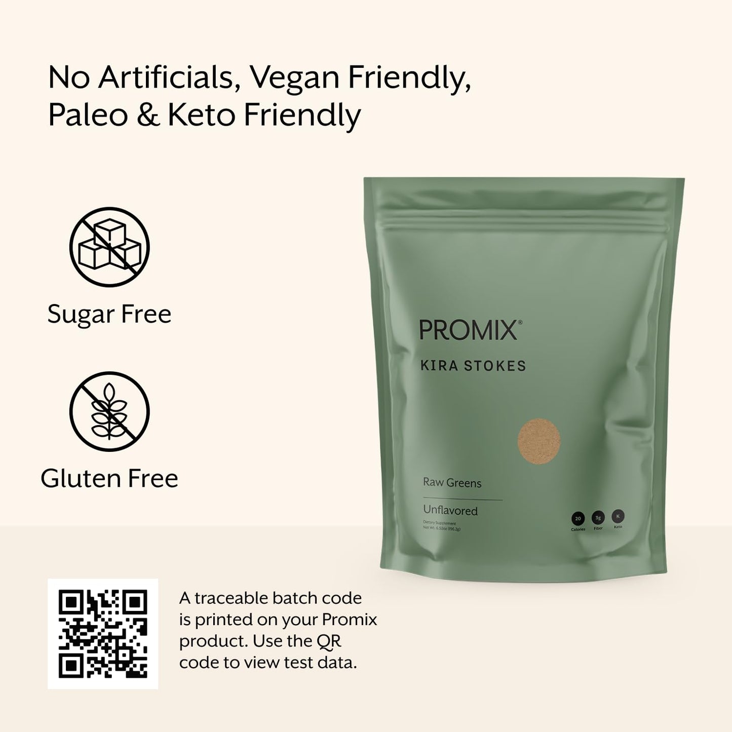 Authentic Promix Nutrition Raw Greens container side view