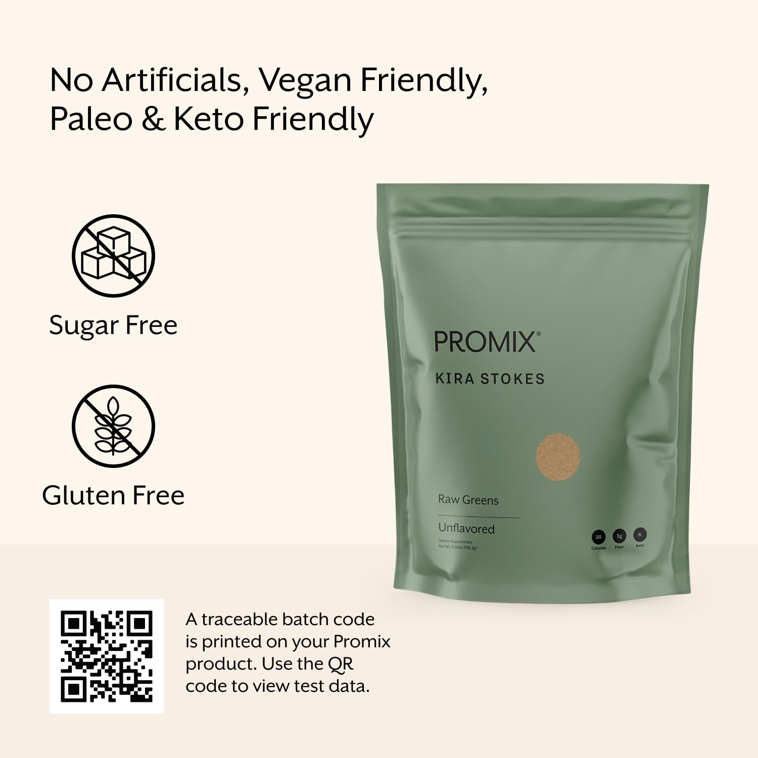 Authentic Promix Nutrition Raw Greens container side view