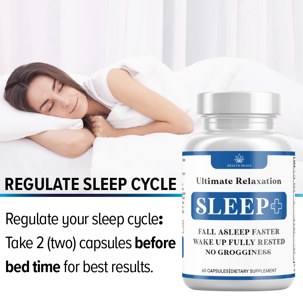 Authentic USA imported Health Heals relaxation supplement packaging standing upright