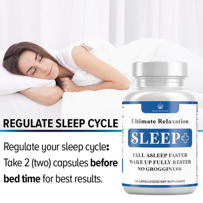 Authentic USA imported Health Heals relaxation supplement packaging standing upright