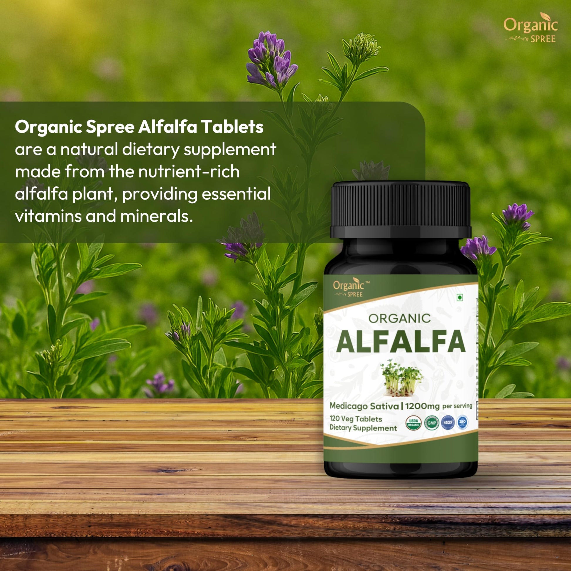 Organic Spree Alfalfa USDA Organic certification label detail