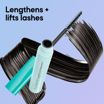 Almay hypoallergenic lengthening mascara wand and plant-derived bristles close up