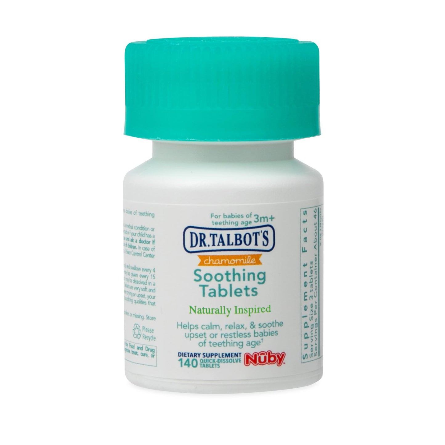 Directions and usage instructions on Dr. Talbot's baby teething relief packaging