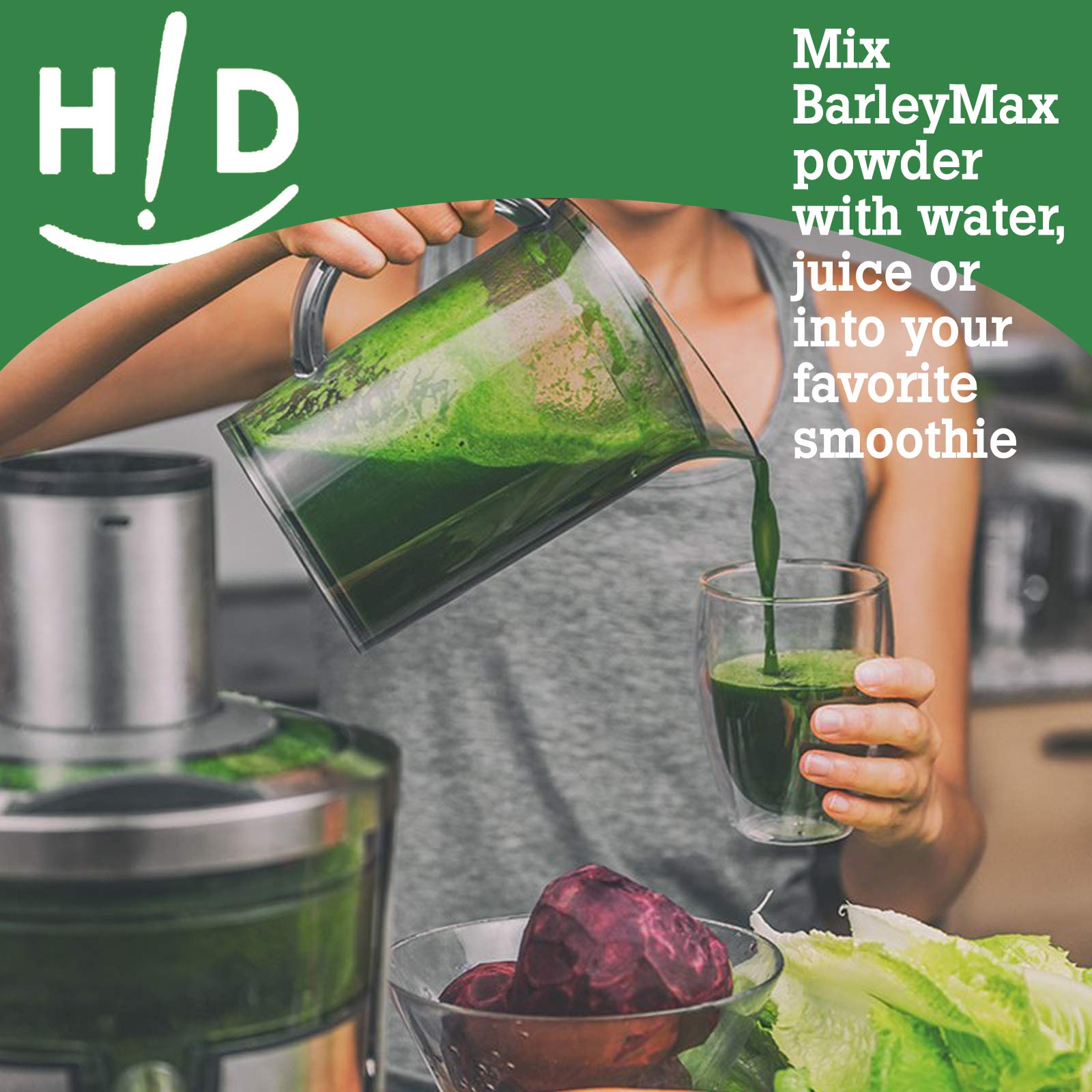 Organic barley and alfalfa grass juice powder texture