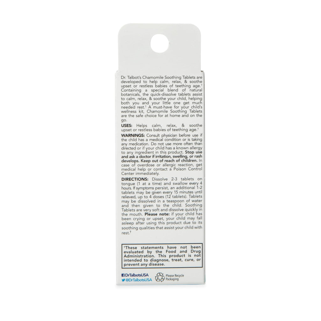 Dr. Talbot's baby wellness kit essential chamomile soothing tablets bottle