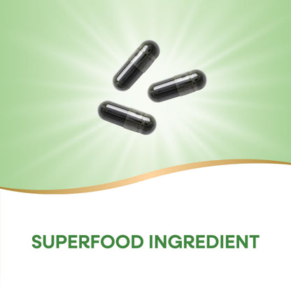 Side view of Nature's Way Chlorella bottle showing ingredients