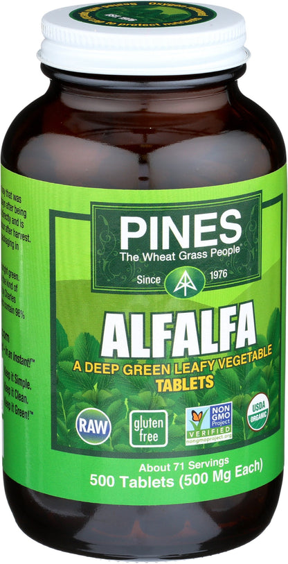 Pines International Alfalfa organic supplement label details