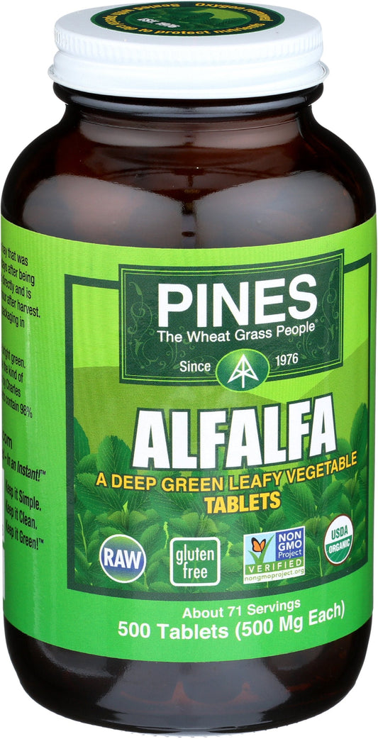 Pines International Alfalfa organic supplement label details