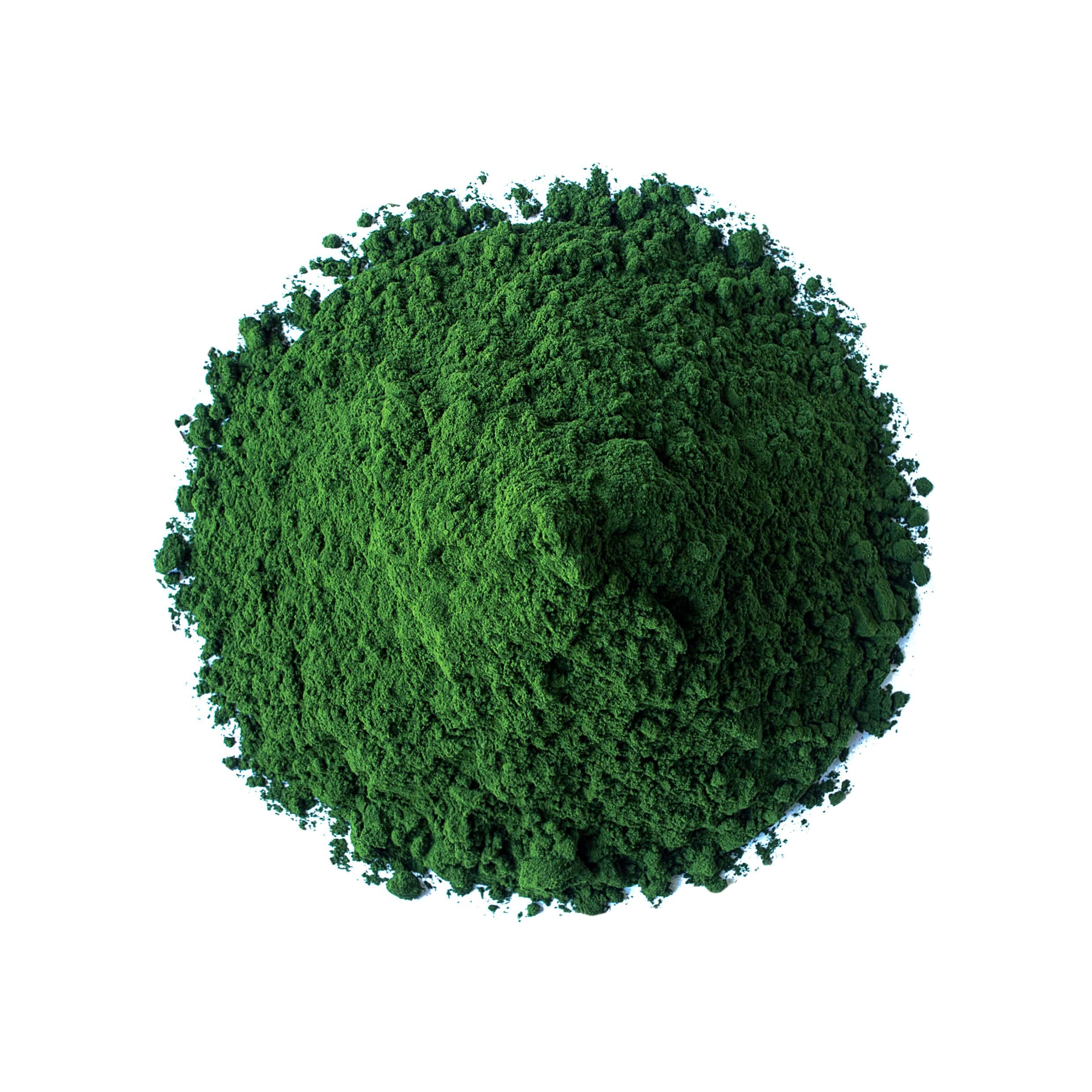 Organic spirulina and chlorella powder blend texture