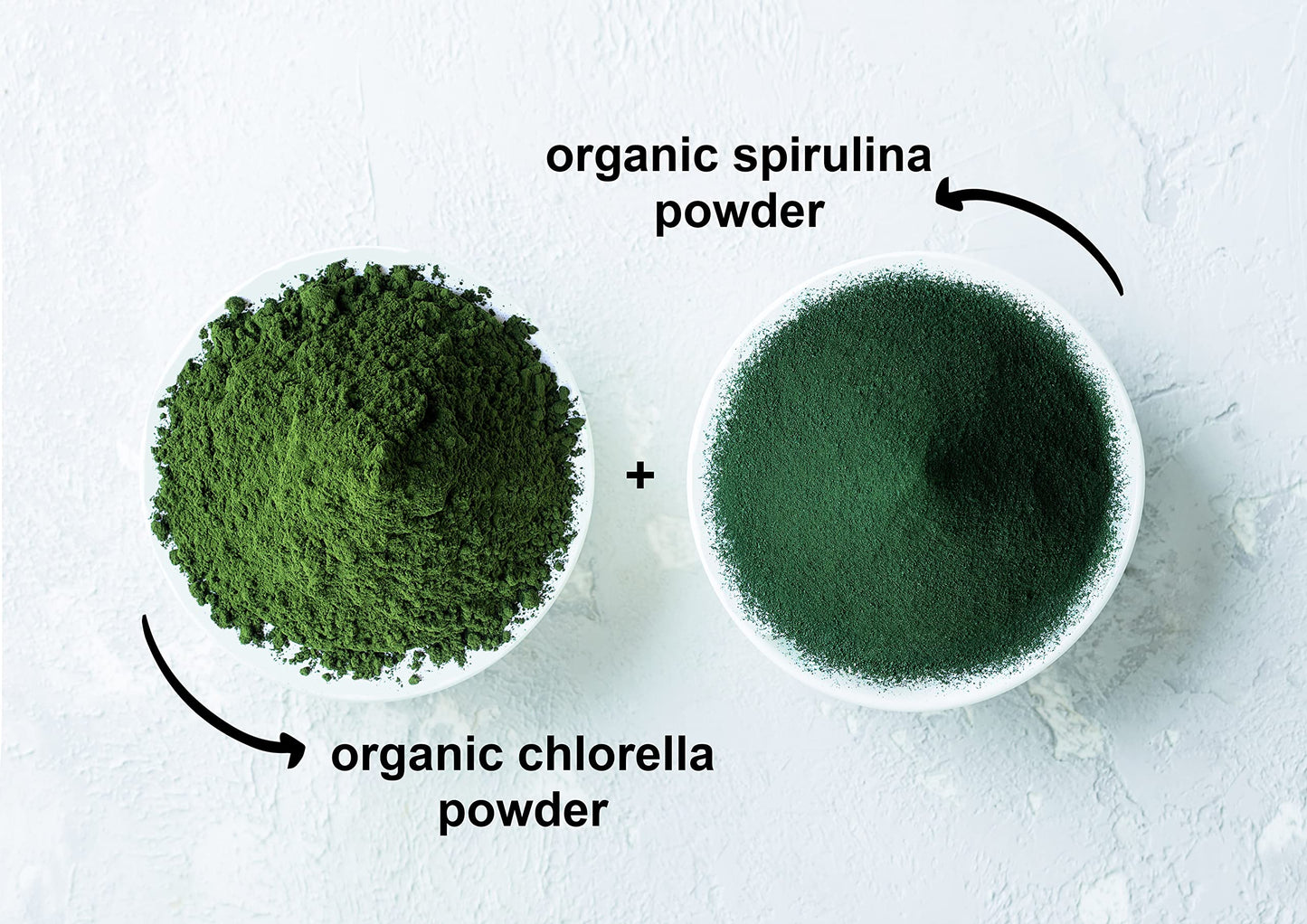 USDA Organic and Non-GMO labels on algae powder bag
