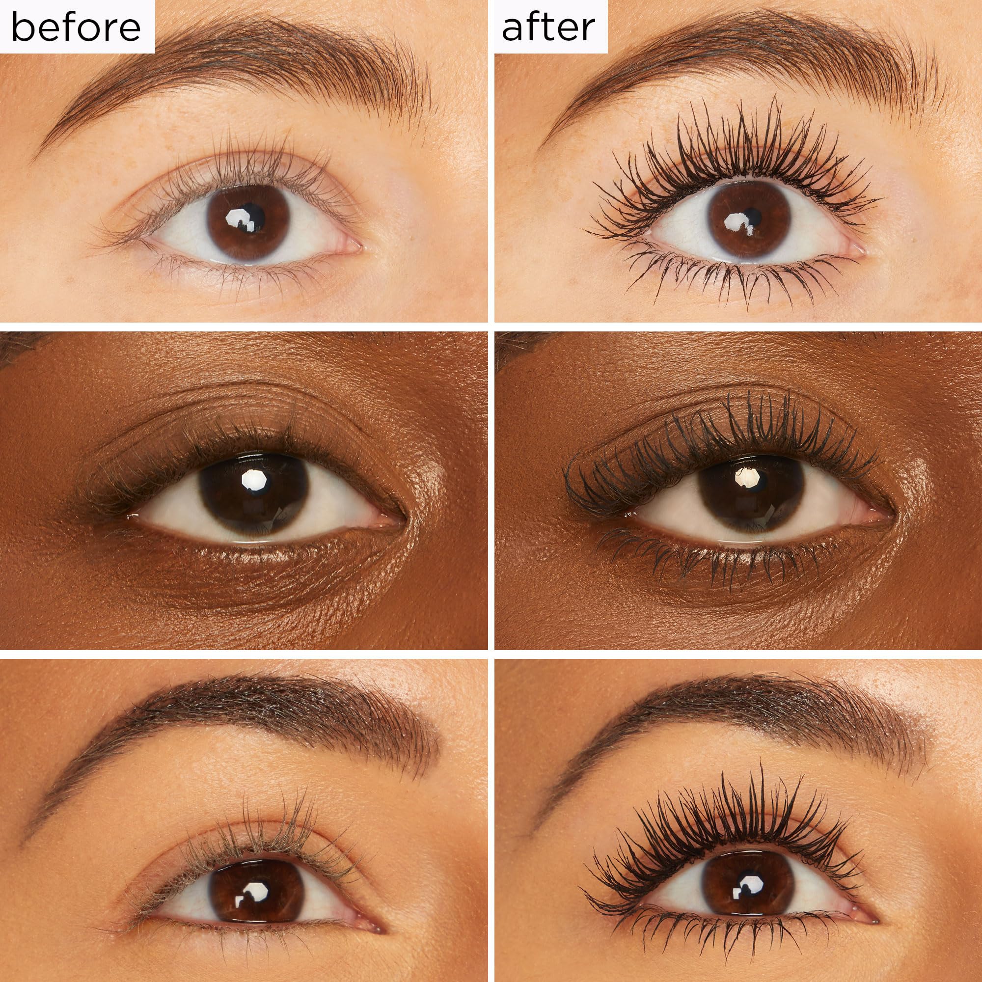Tarte lengthening and curling eye makeup application close up on eyelashes.