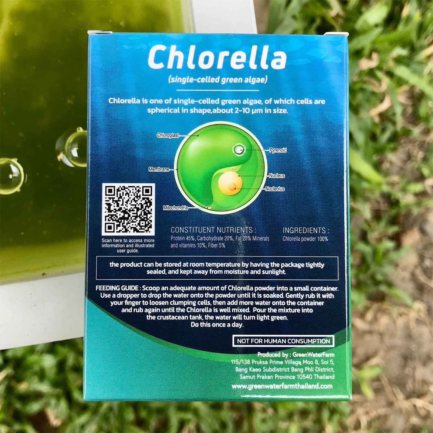Detailed label of Green Water Farm Chlorella Powder