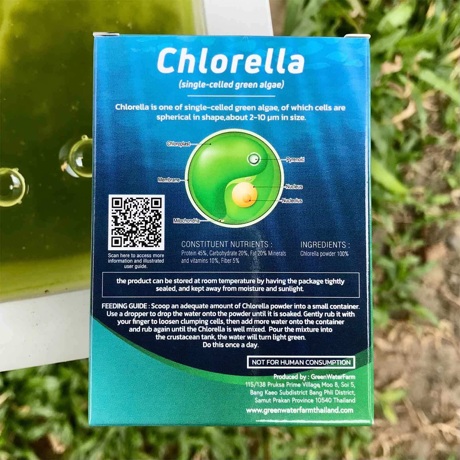 Detailed label of Green Water Farm Chlorella Powder