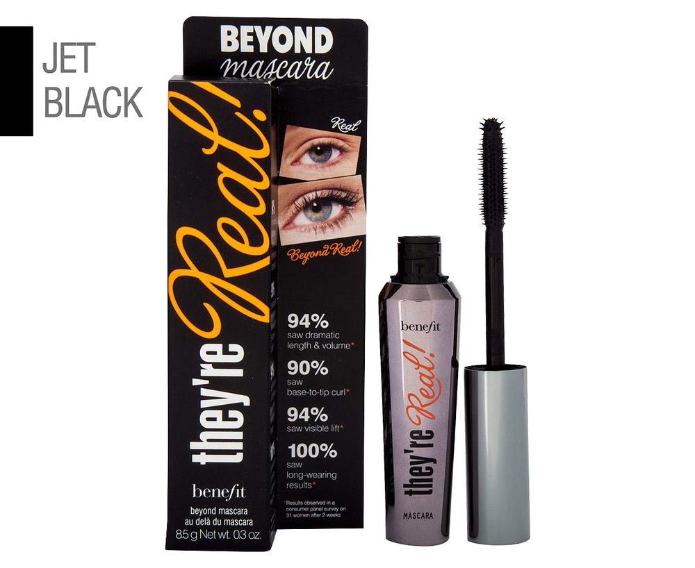 Benefit Cosmetics jet black lengthening mascara tube showing product details and size