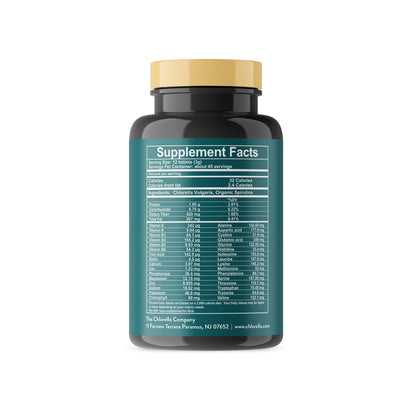 Close up of broken cell wall chlorella supplement nutritional information