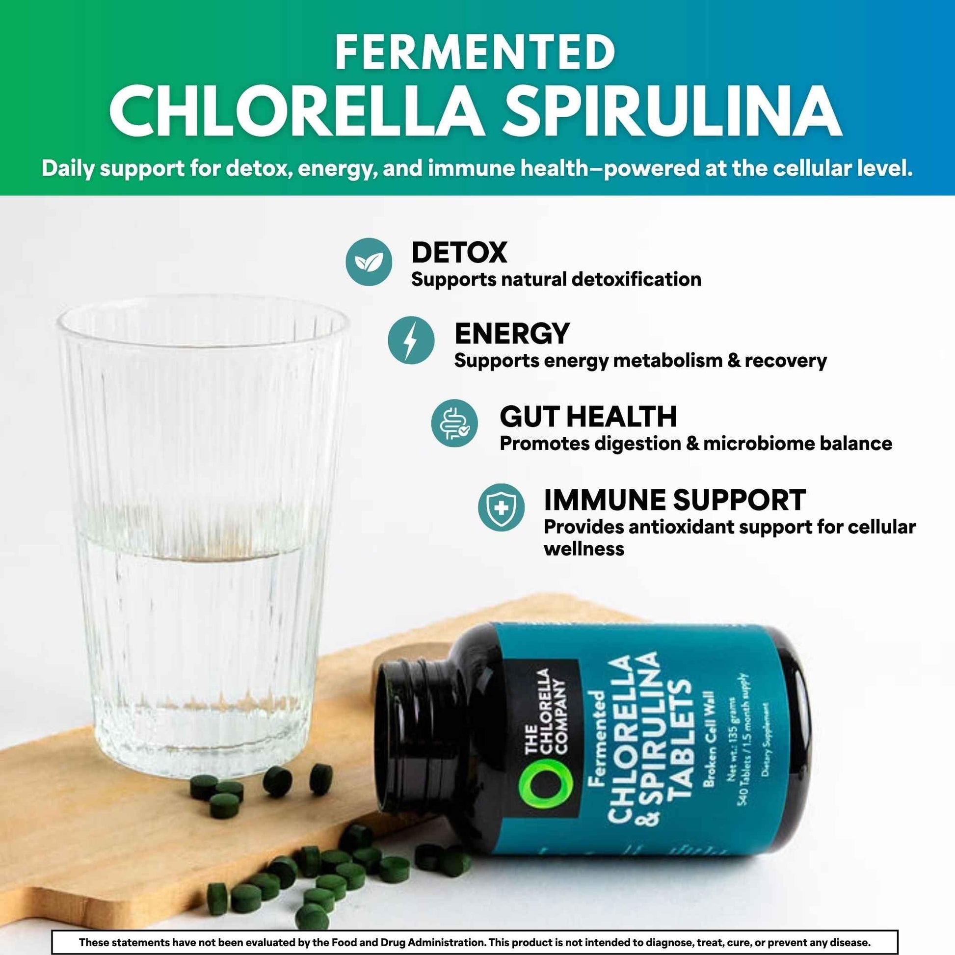 The Chlorella Company superfood supplement packaging