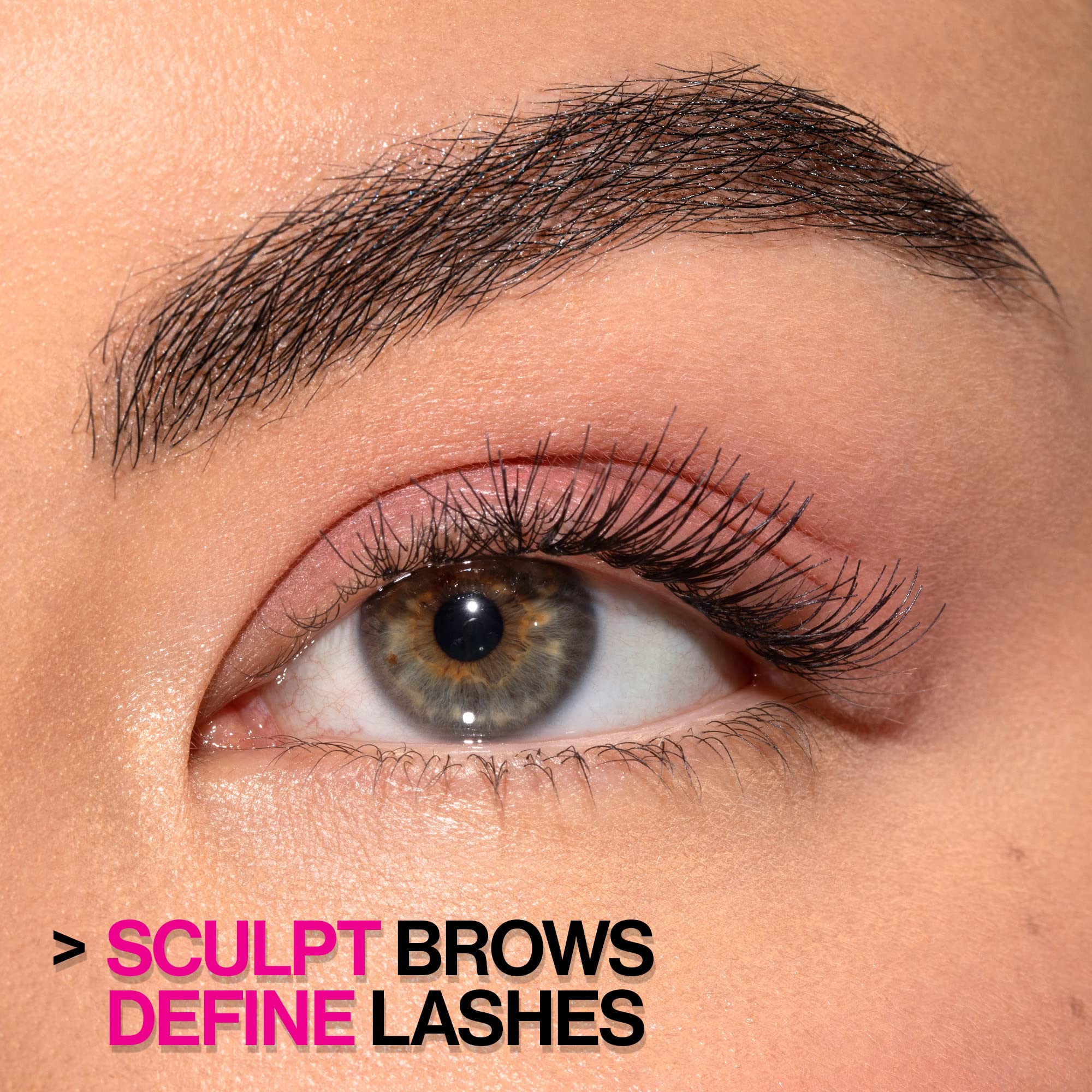 Conditioning clear brow gel packaging detailing soy protein ingredients
