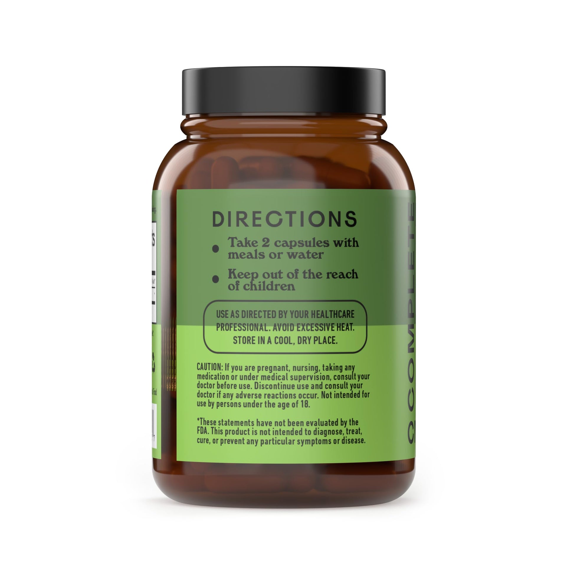 Back view of 450mg Alfalfa Leaf supplement bottle showing ingredients