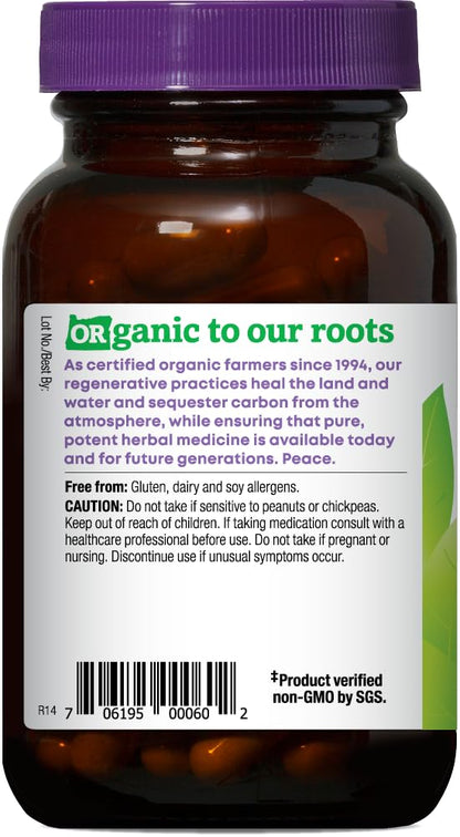Back of Oregon's Wild Harvest Alfalfa bottle showing ingredients