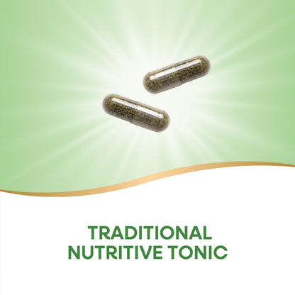 Close up of Nature's Way alfalfa supplement nutrition details
