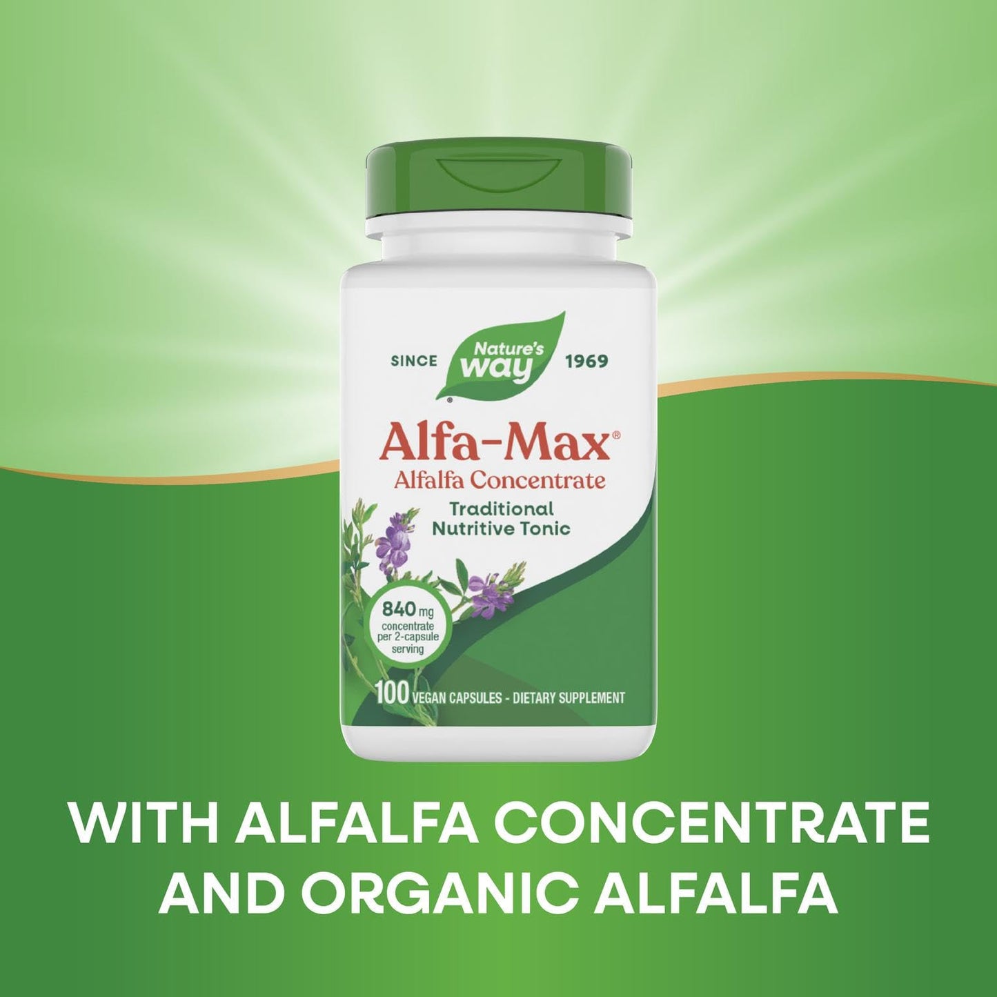 Nature's Way Alfa-Max bottle side view