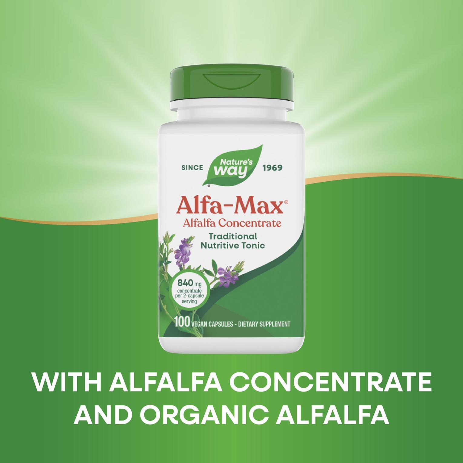 Nature's Way Alfa-Max bottle side view