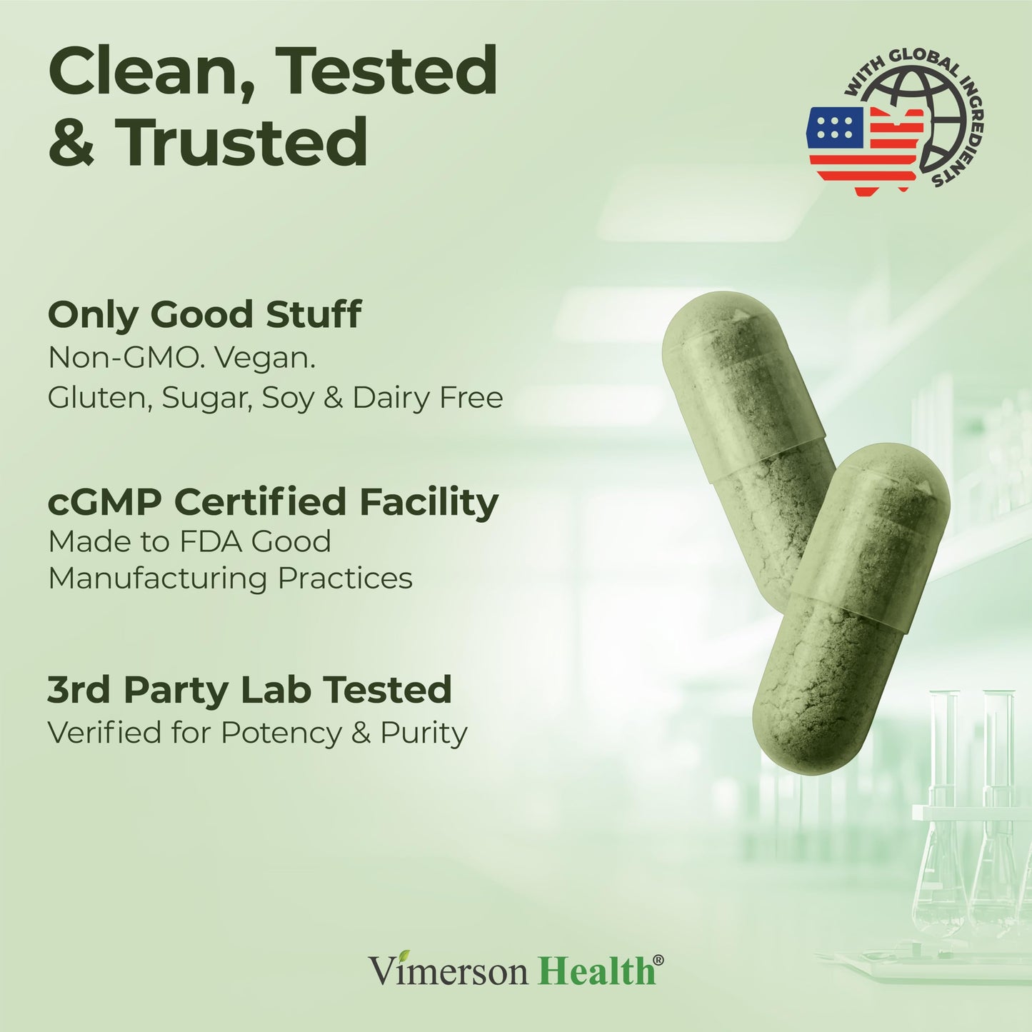 Vimerson Health green superfood blend dietary supplement packaging