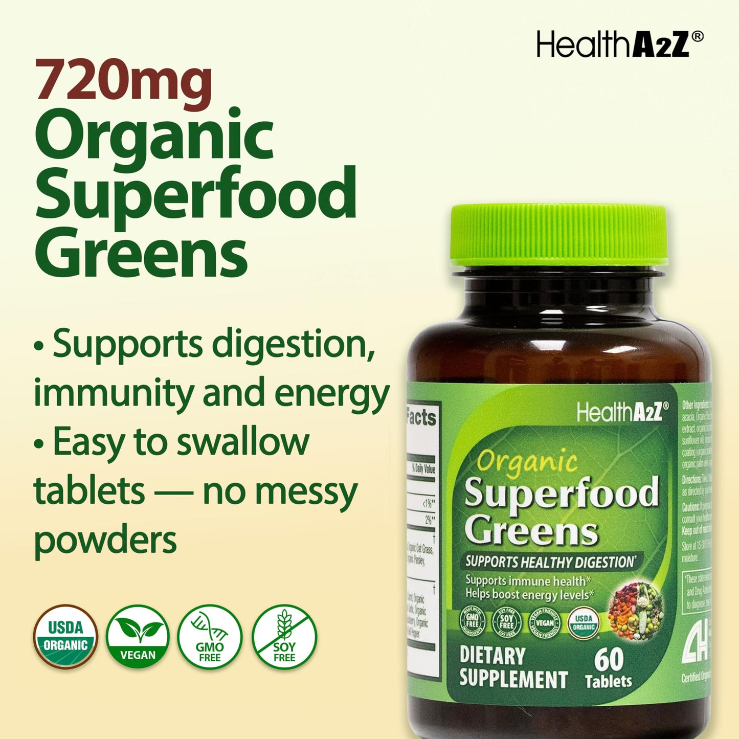 HealthA2Z 60 tablets bottle packaging design