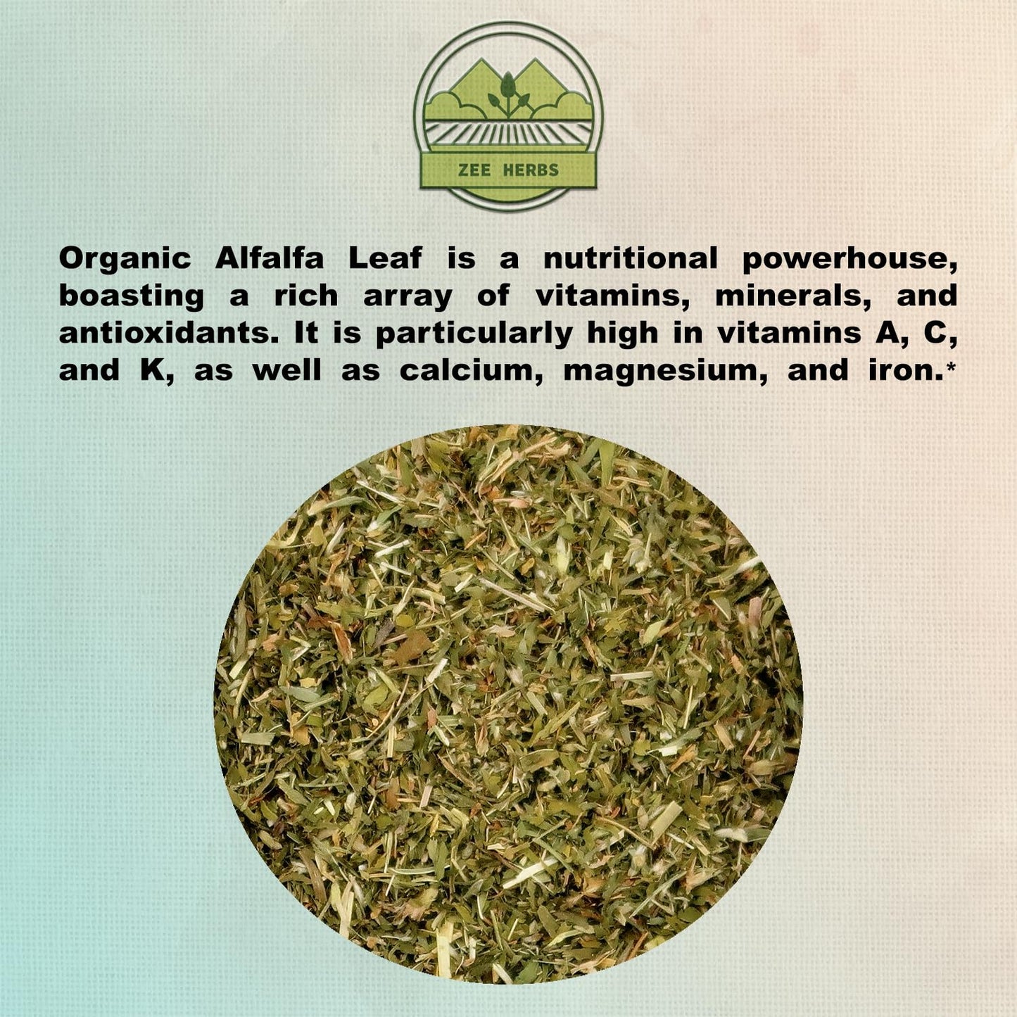 Brewed Alfalfa leaf tea in a glass cup