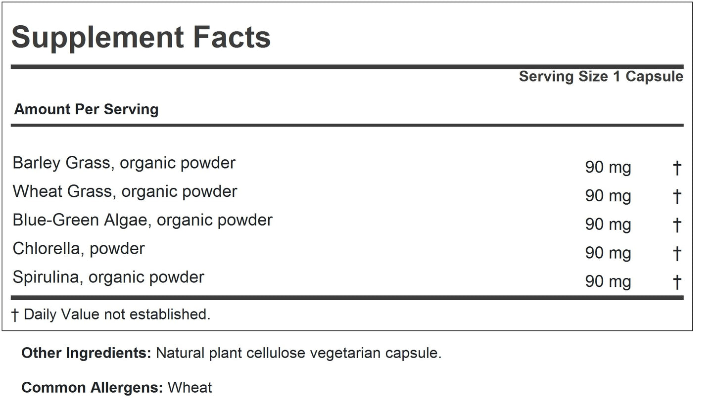 Andrew Lessman Green Foods Complex bottle packaging details