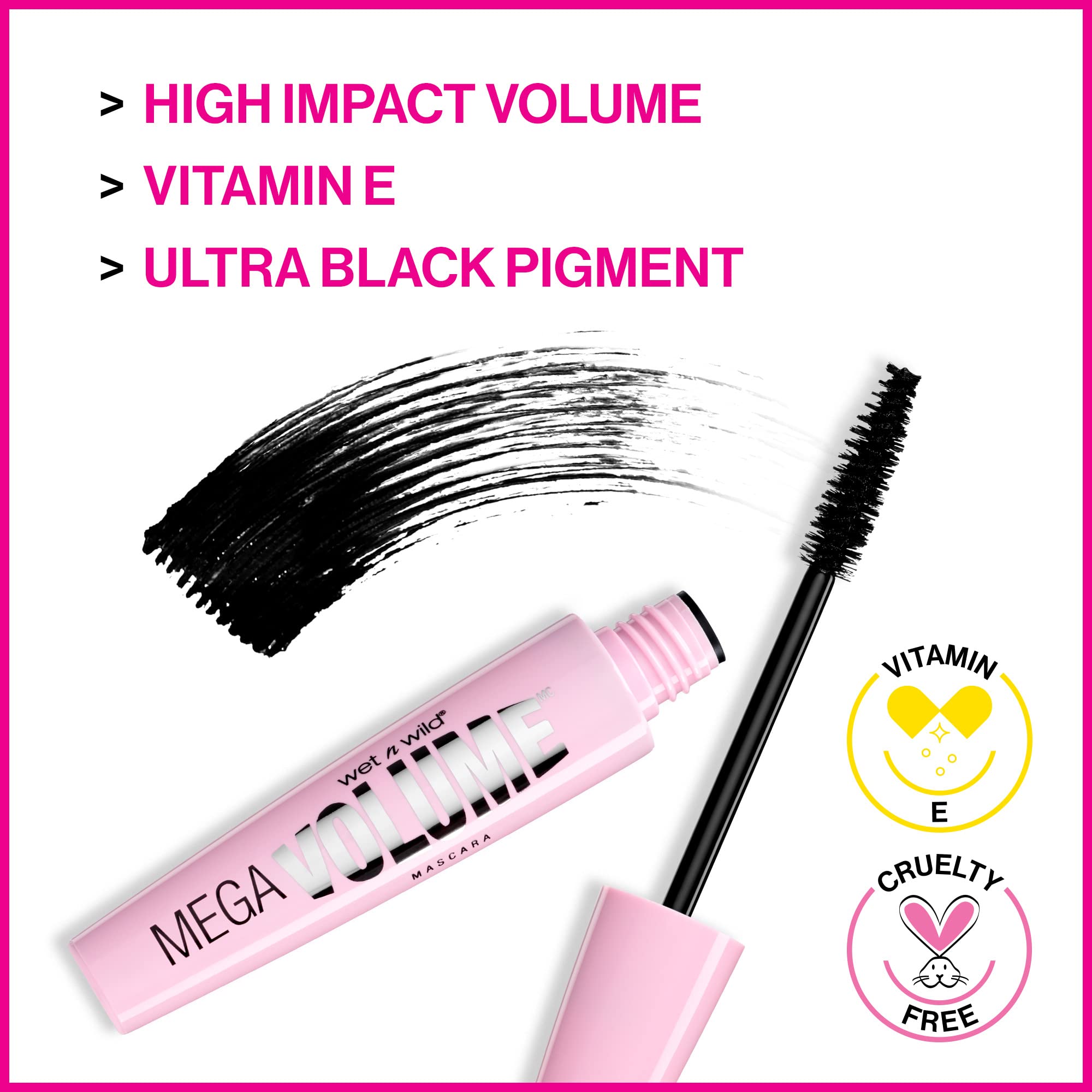 Wet N Wild imported waterproof mascara wand and packaging details