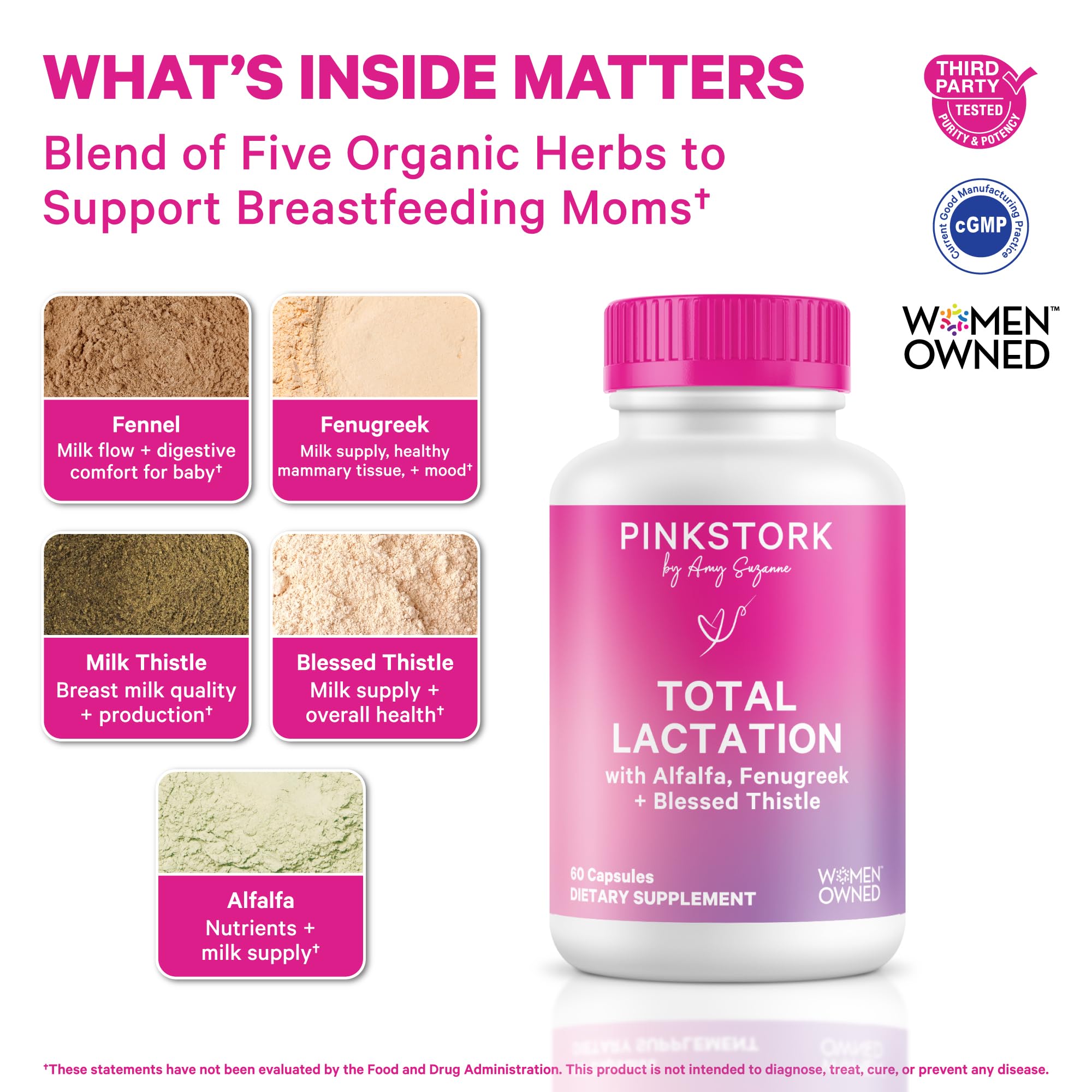 Pink Stork Total Lactation organic herbal blend bottle