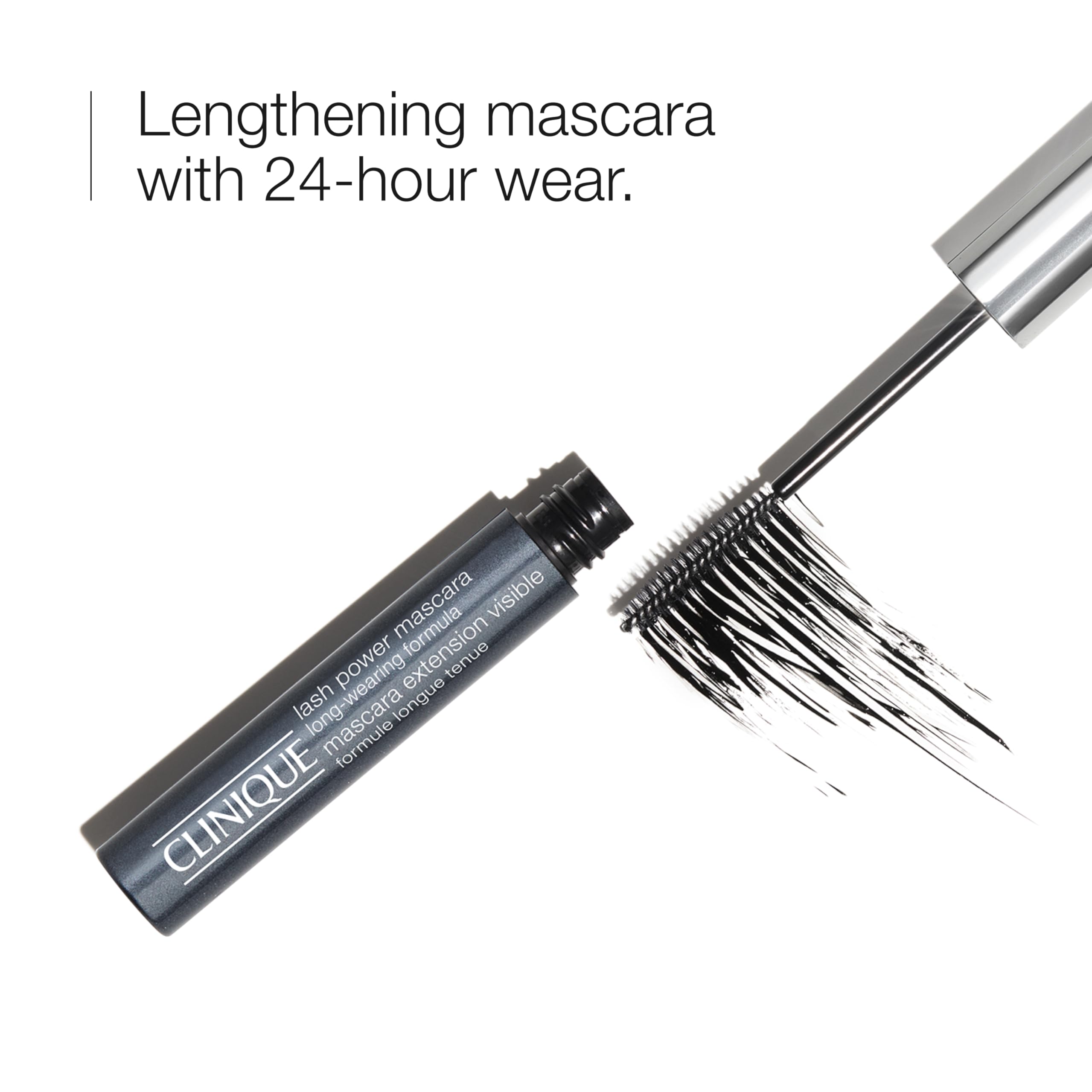 Clinique long wearing formula mascara wand with precision detailing brush bristles magnified