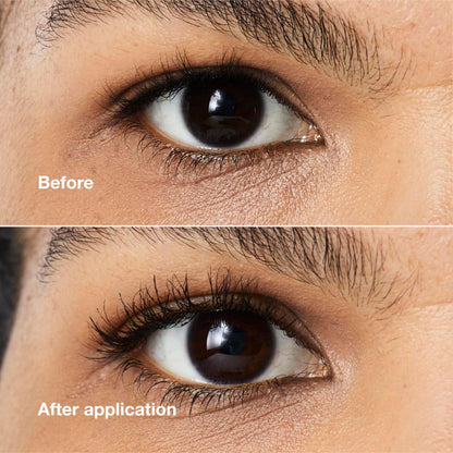 Black Onyx tubing mascara tube open showing the lengthening formula texture on the micro brush