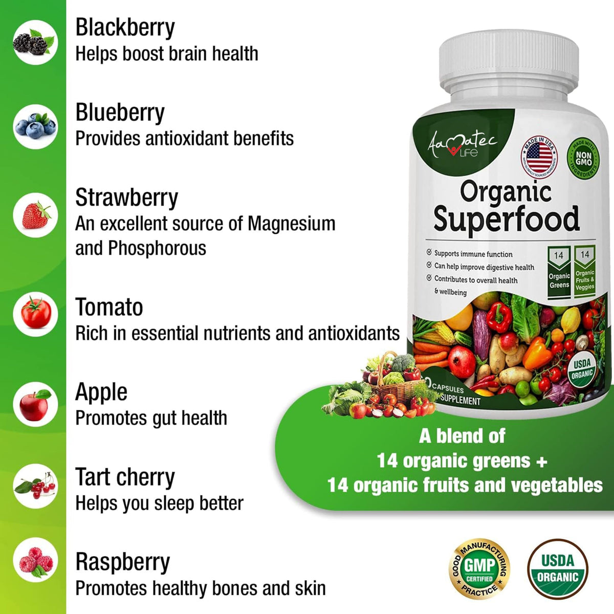 Aamatec Life USA imported dietary supplement packaging