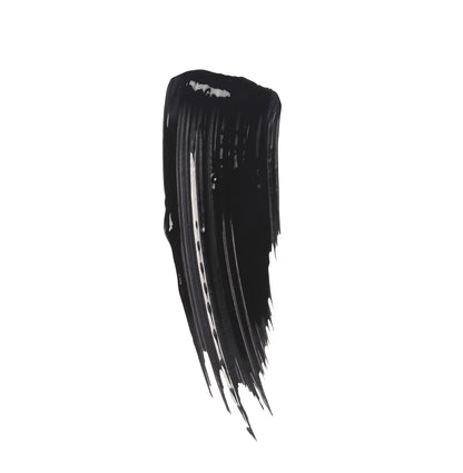 ILIA Fullest Volumizing Mascara classic black tube shown next to its violin-shaped applicator brush