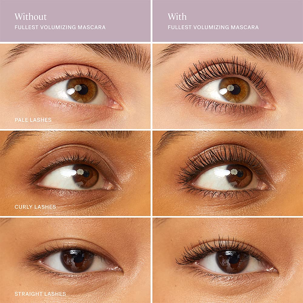 Weightless clean mascara formula texture swatch in classic black shade