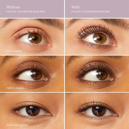 Weightless clean mascara formula texture swatch in classic black shade