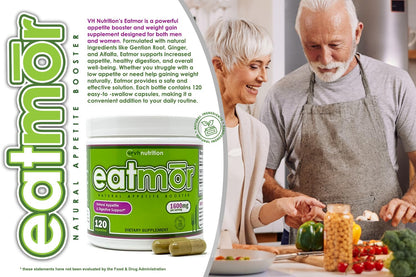 VH Nutrition Eatmor 120 capsules bottle side view