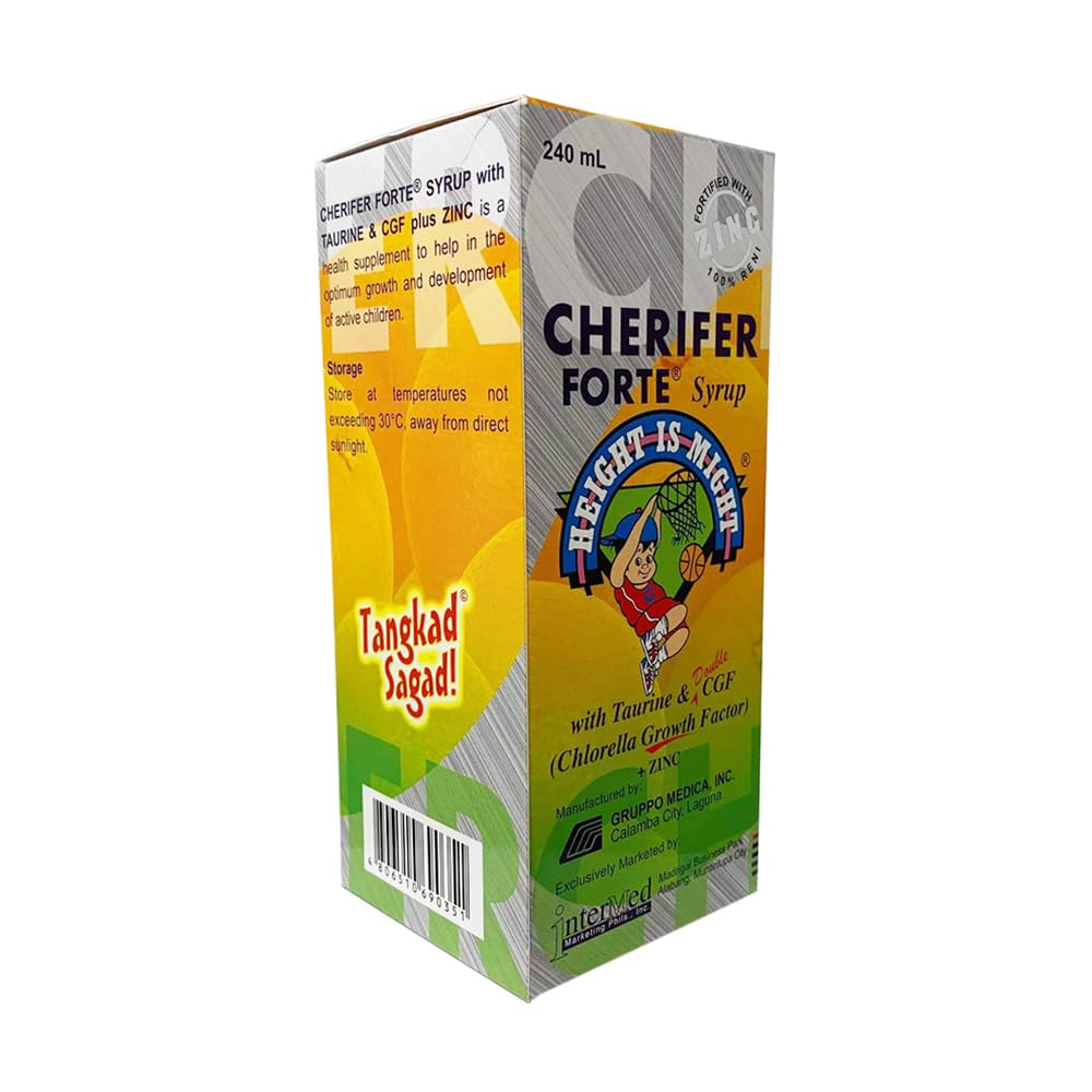 Nutritional label of Cherifer Forte with Zinc and Taurine