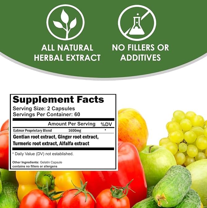 VH Nutrition Eatmor supplement facts panel detail
